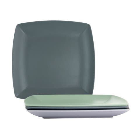 Grayson 4 Piece 8.5 Inch Square Melamine Dessert Plate Set