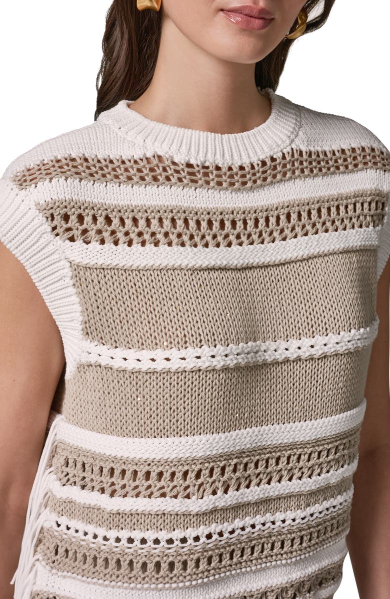 Donna Karan New York Sleeveless Crewneck Sweater, Alternate, color, Cream/ Sands