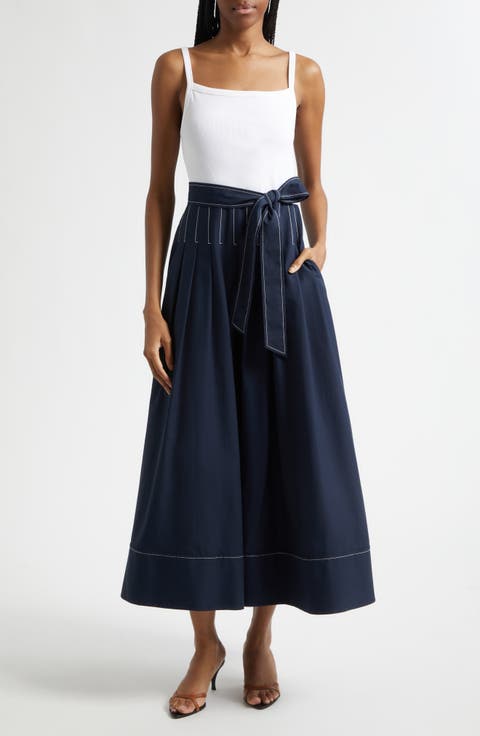 Olivia Mixed Media Midi Dress