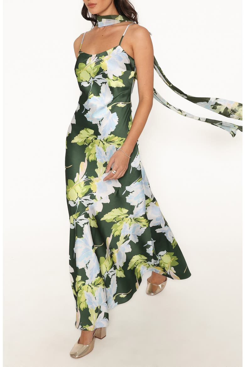Kinara Floral Maxi Dress, Alternate, color, OLIVE FLORAL