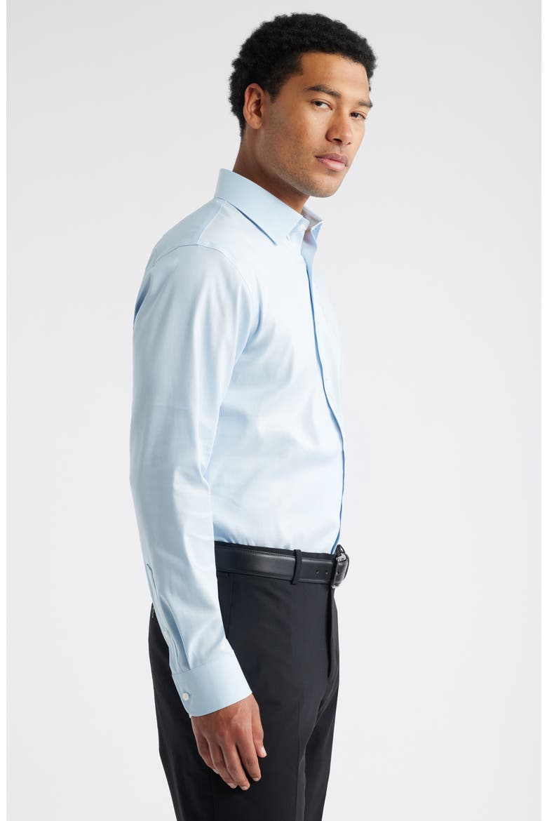 Trim Fit Solid Premium Performance Dress Shirt, Alternate, color, BLUE SKYWAY