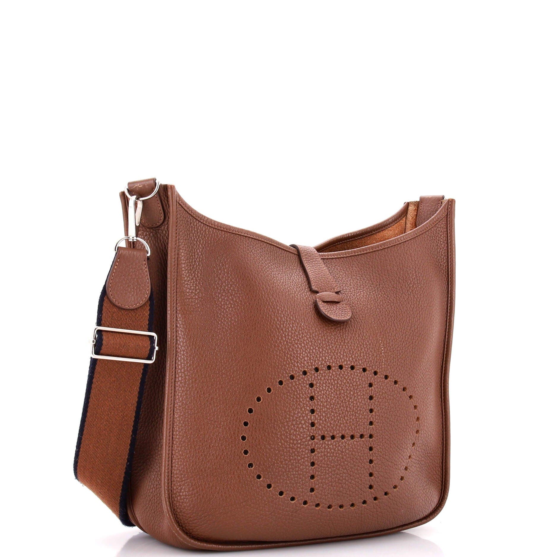 Pre-Owned Hermes Evelyne Bag Gen III Clemence GM, Alternate, color, Alezan