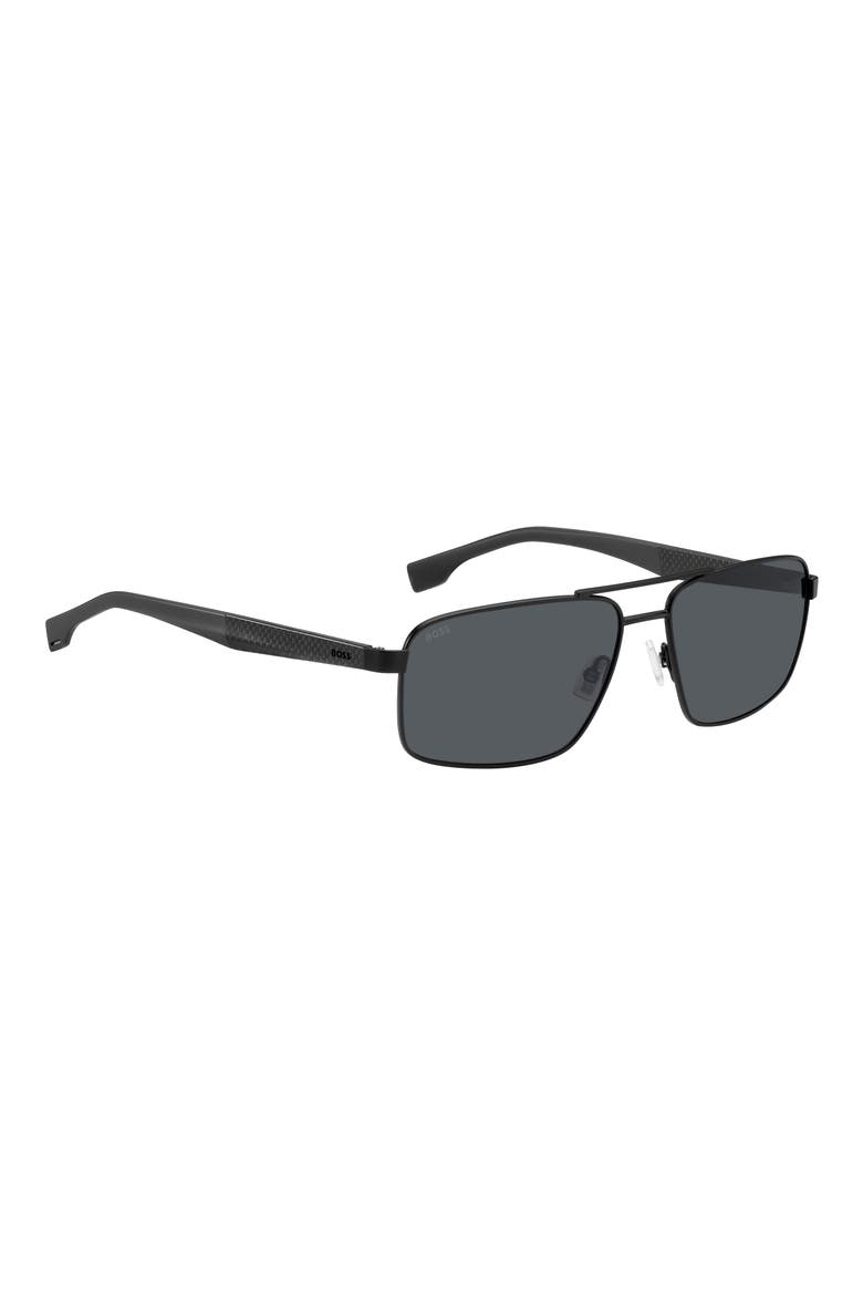 59mm Aviator Sunglasses, Alternate, color, MATTE BLACK GREY