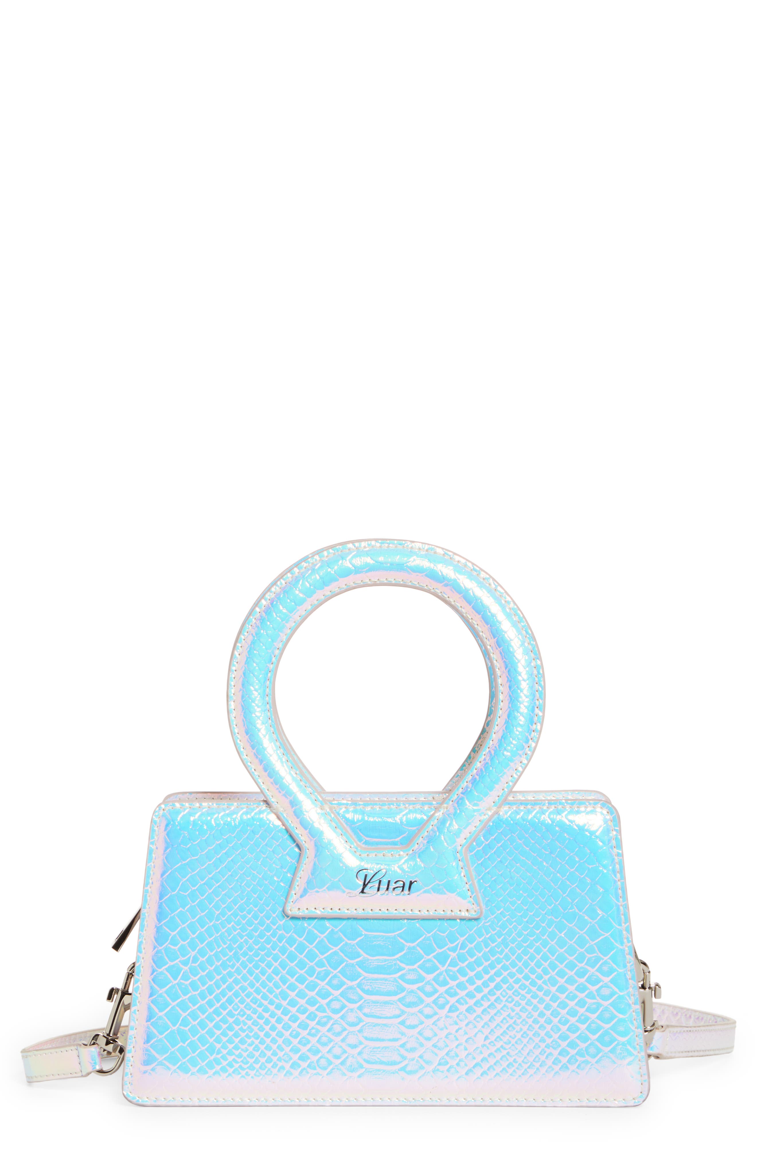 Luar Ana Mini Iridescent Leather Top Handle Bag, Main, color, 