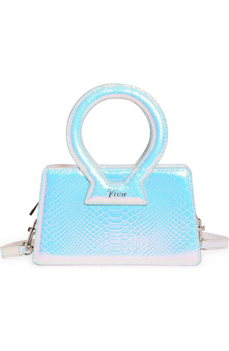 Luar Ana Mini Iridescent Leather Top Handle Bag, Main, color,
