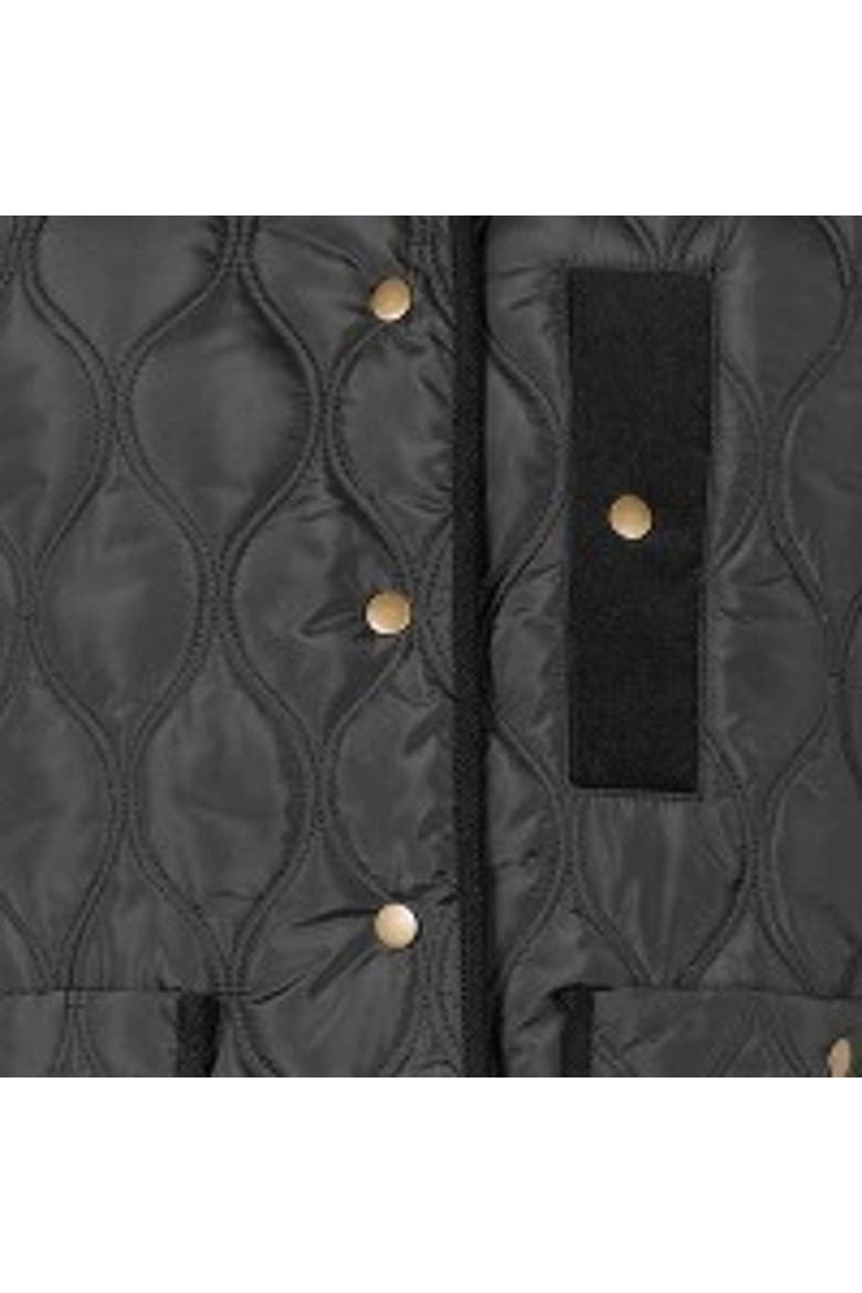 Long Sleeve Padded High Neck Coat, Alternate, color, Black