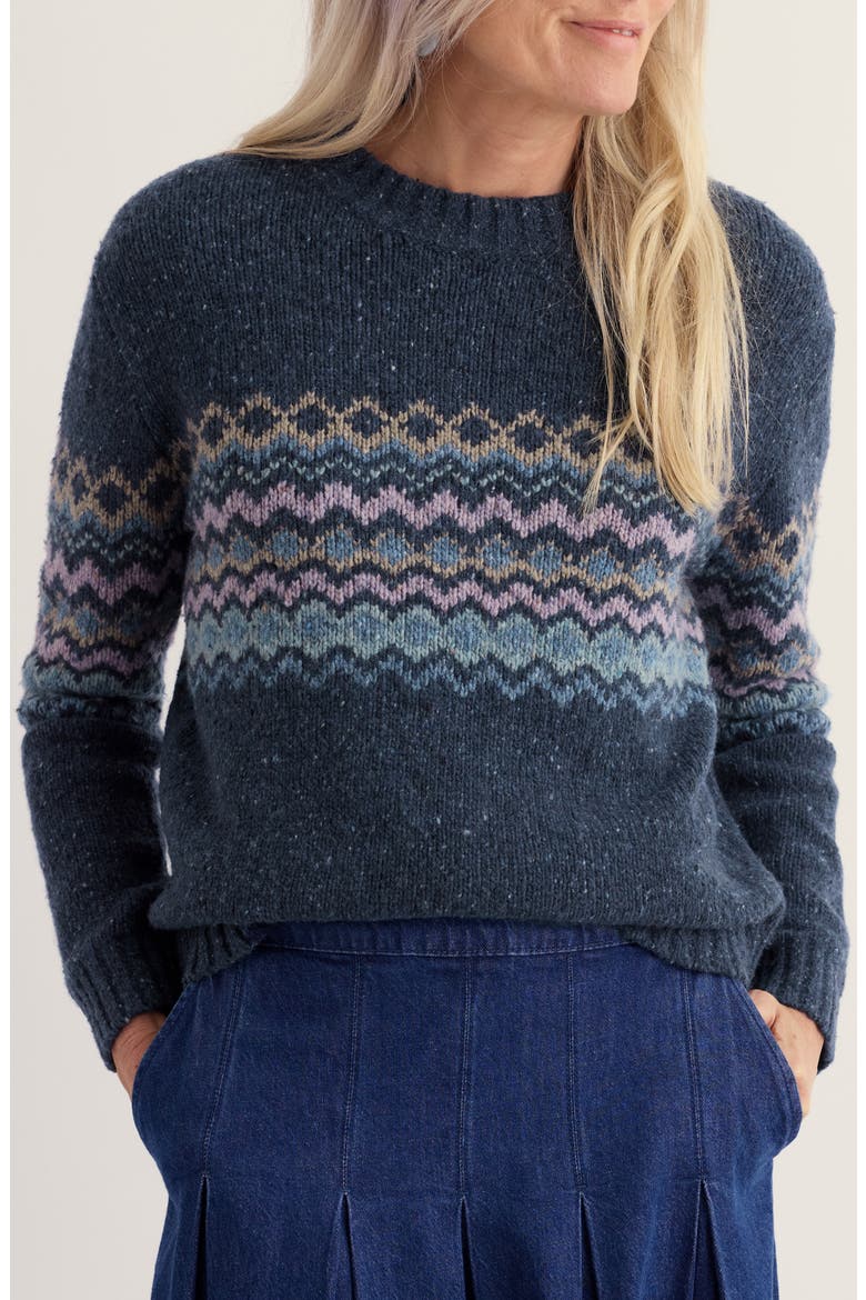 Golden Light Fair Isle Sweater, Main, color, SONATA MARITIME ECHIUM MIX