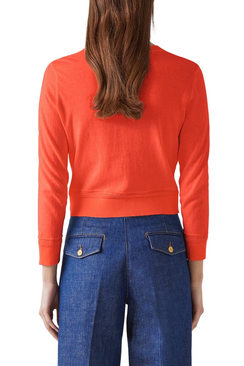 Michelle Stretch Cotton Blend Cardigan Sweater, Alternate, color, RED