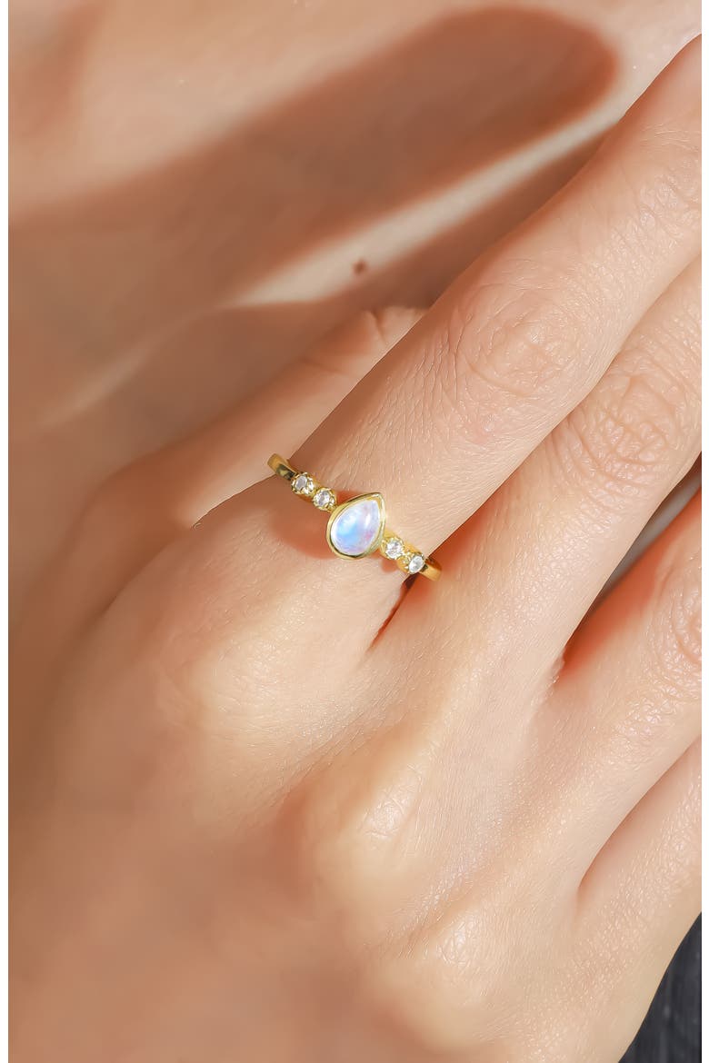 Pear Gemstone Ring, Alternate, color, BLUE