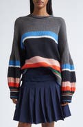 Stine Goya Stripe Oversize Cotton & Wool Blend Sweater