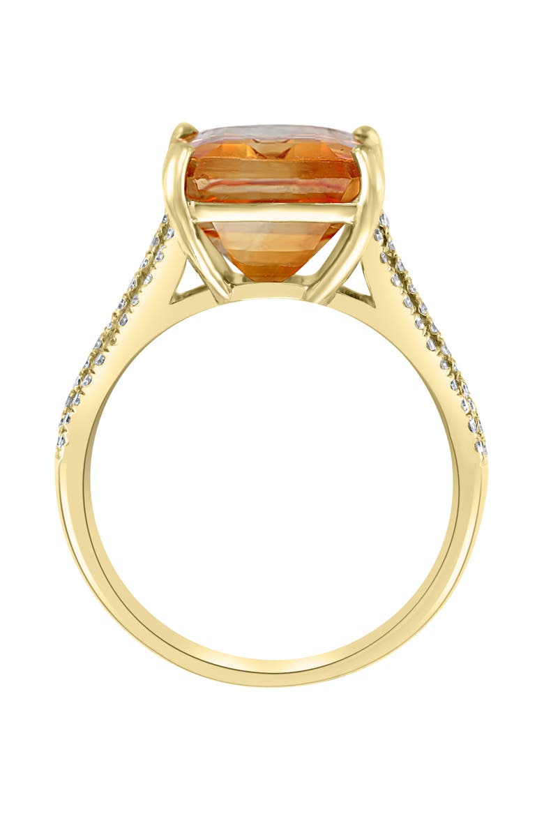 14K Yellow Gold Citrine & Diamond Split-Shank Ring, Alternate, color, 14K Gold