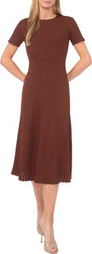 Ted Baker Pointelle Short Sleeve Midi Dress