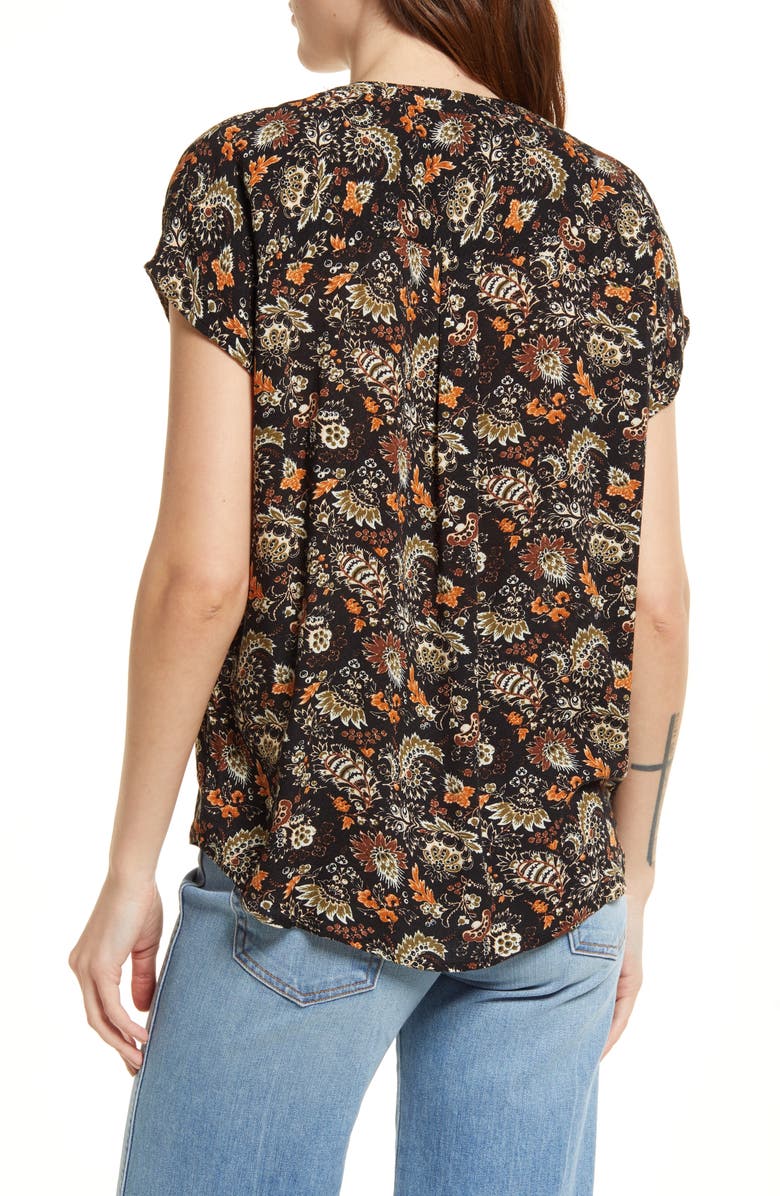 Treasure & Bond Allover Print Short Sleeve Top, Alternate, color, 