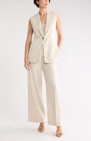 NORDSTROM RACK Classic Fit Linen Blend Vest