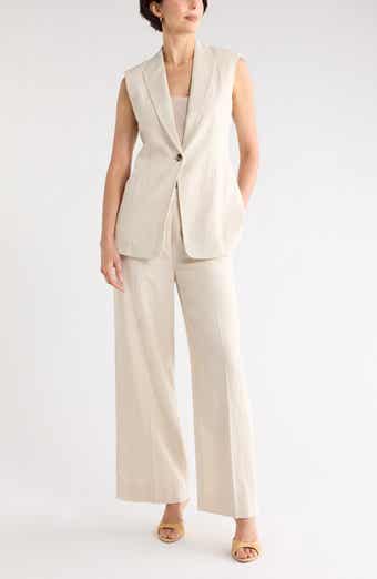 NORDSTROM RACK Classic Fit Linen Blend Vest