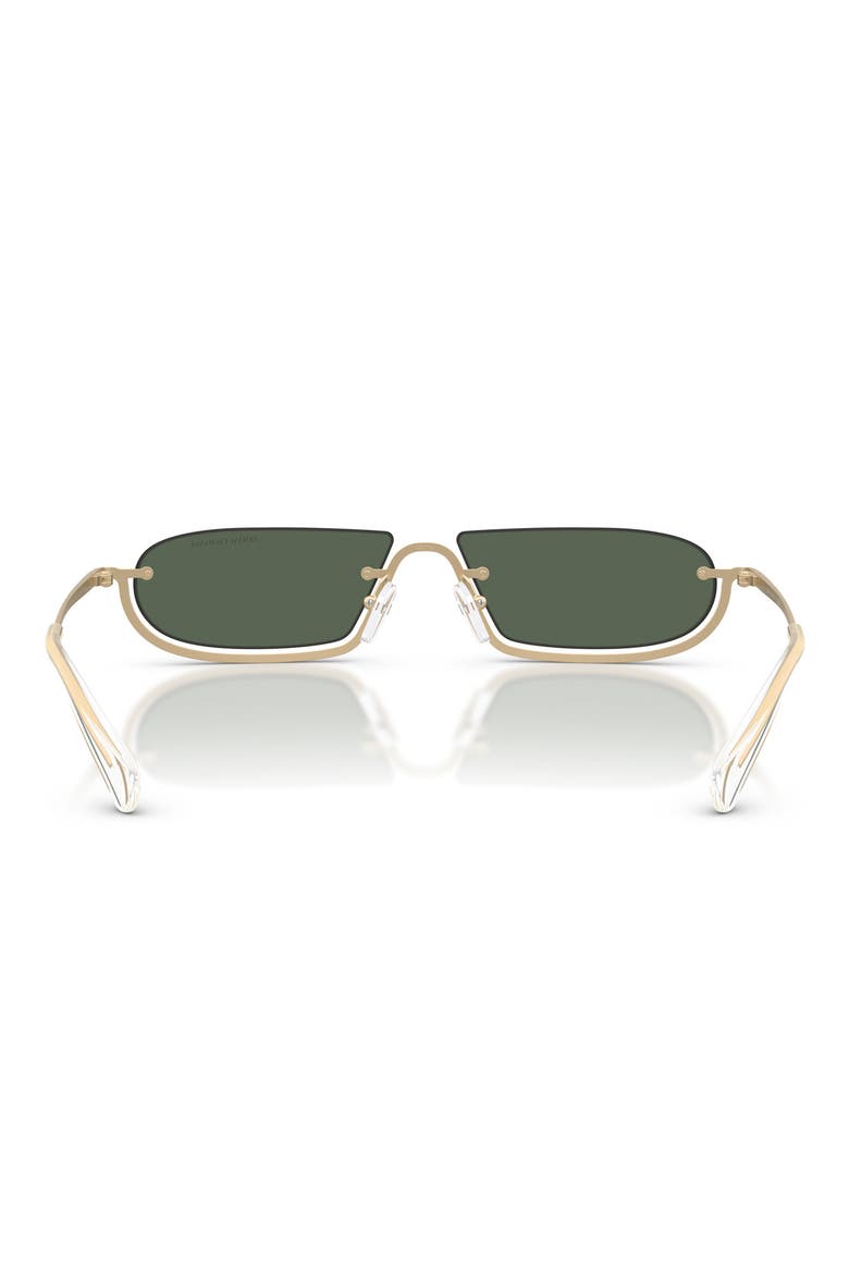 58mm Irregular Semi Rimless Sunglasses, Alternate, color, MATTE PALE GOLD / GREEN