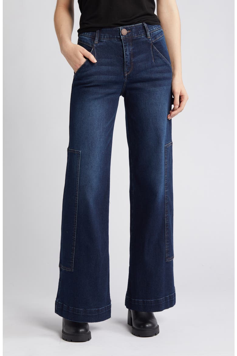 'Ab'Solution High Waist Wide Leg Carpenter Jeans, Alternate, color, INDIGO