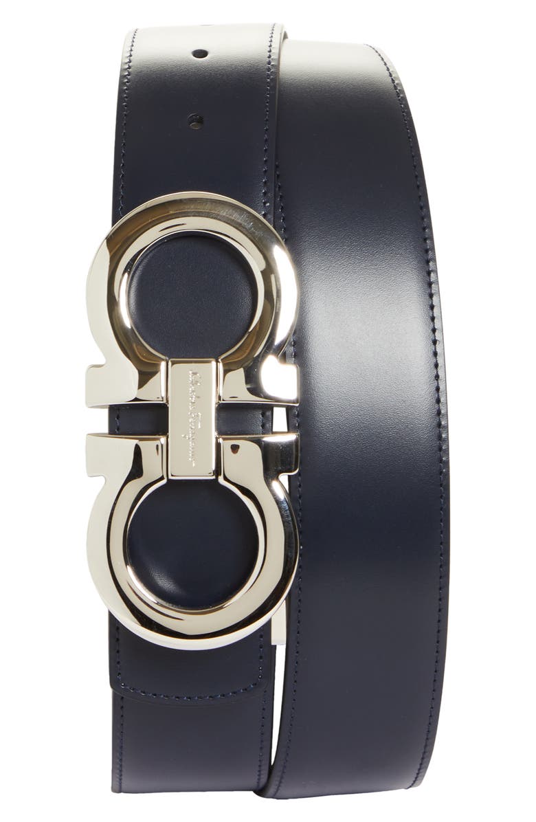 FERRAGAMO Salvatore Ferragamo Reversible Double Gancio Leather Belt, Main, color, 