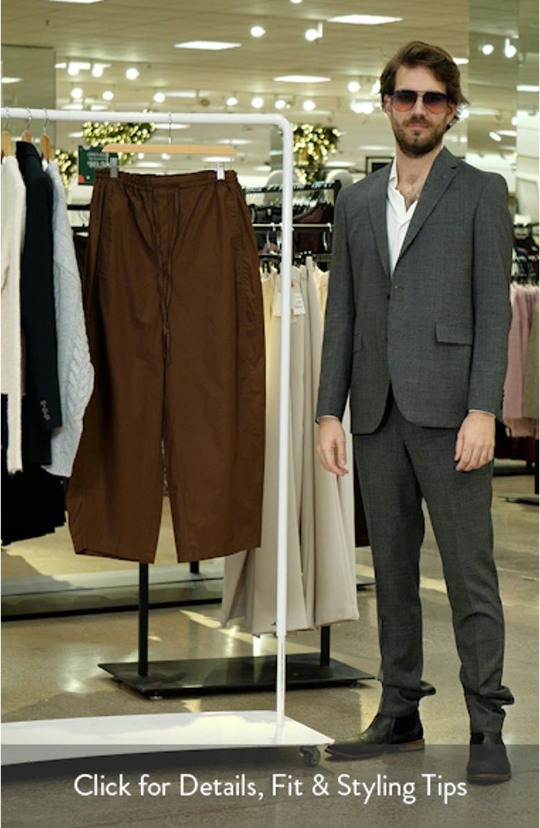 Paperbag Wide Leg Cotton Poplin Pants, sales video thumbnail