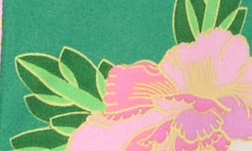 Shop Cece Floral Print Ruffle Top In Medium Green