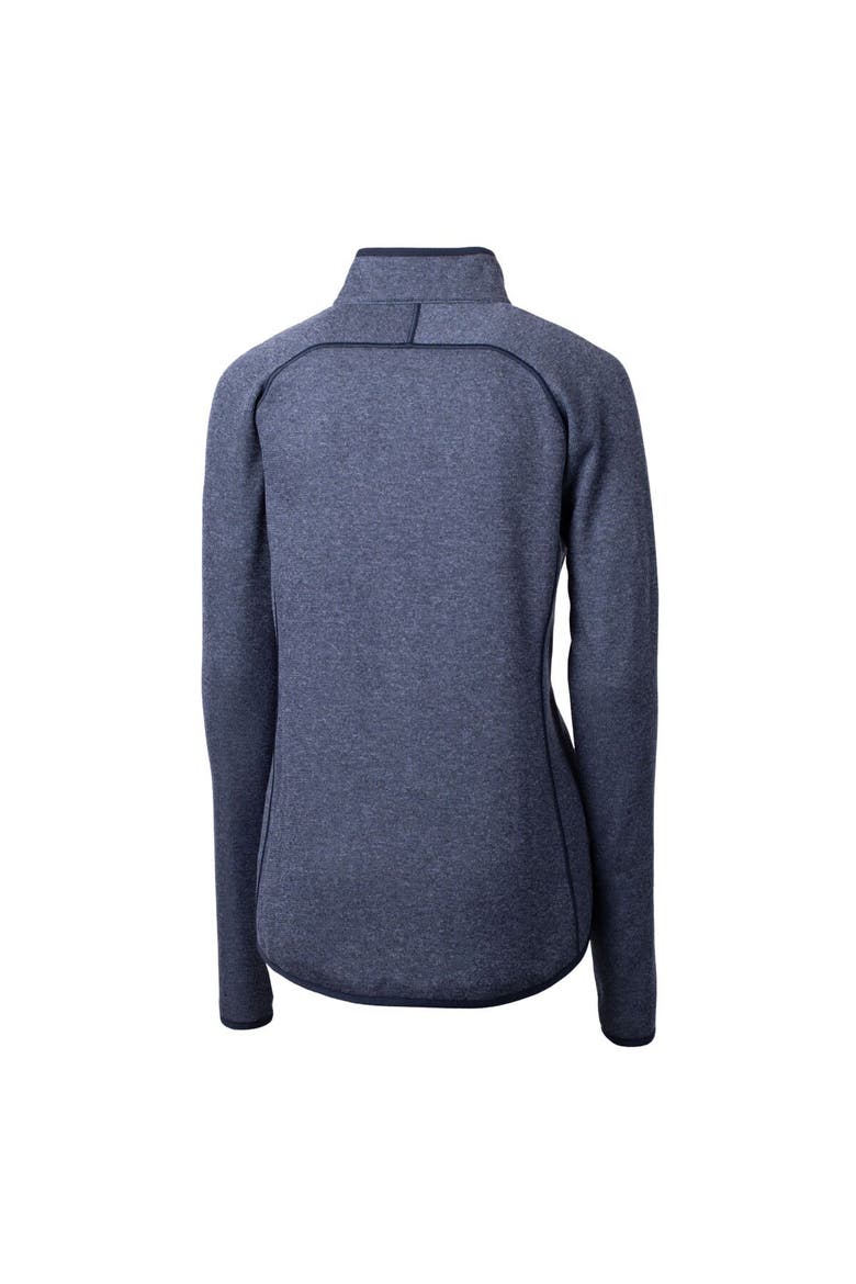 Women's Cutter & Buck  Heather Navy Jacksonville Jumbo Shrimp Mainsail Sweater-Knit Full-Zip Jacket, Alternate, color, Heather Navy
