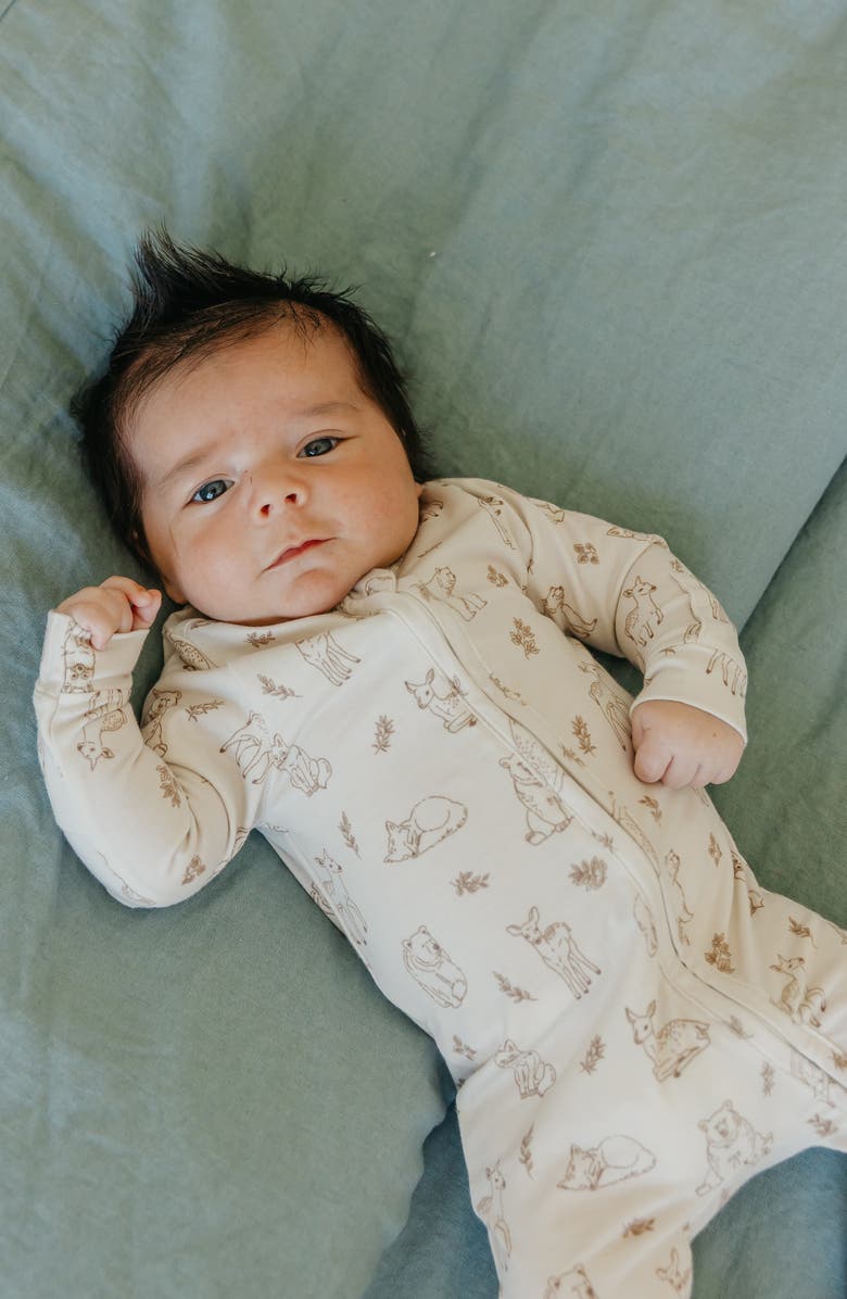 Copper Pearl Dylan Zip-Up Footie Pajamas, Alternate, color, Dylan