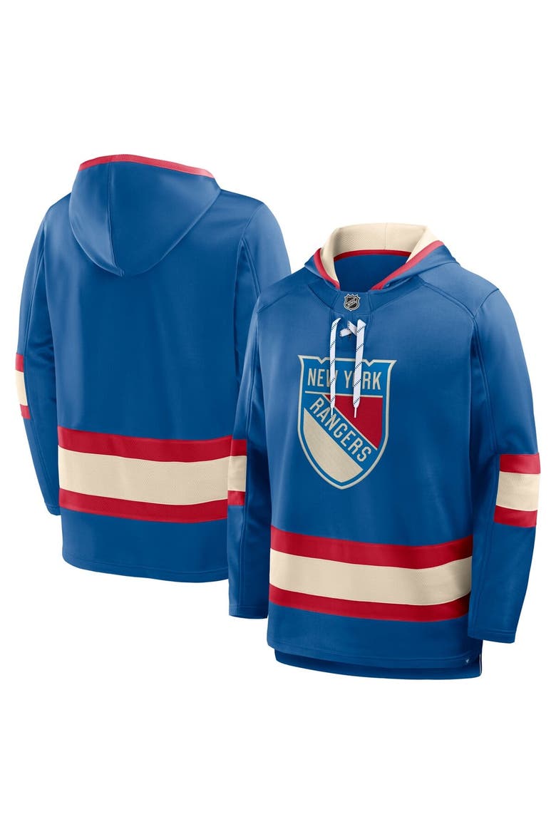 Men's Fanatics Blue New York Rangers 2026 NHL Winter Classic Lace Collar Hoodie, Main, color, Blue