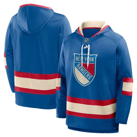 Men's Fanatics Blue New York Rangers 2026 NHL Winter Classic Lace Collar Hoodie