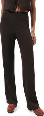 MANGO Nati Textured Straight Leg Pants