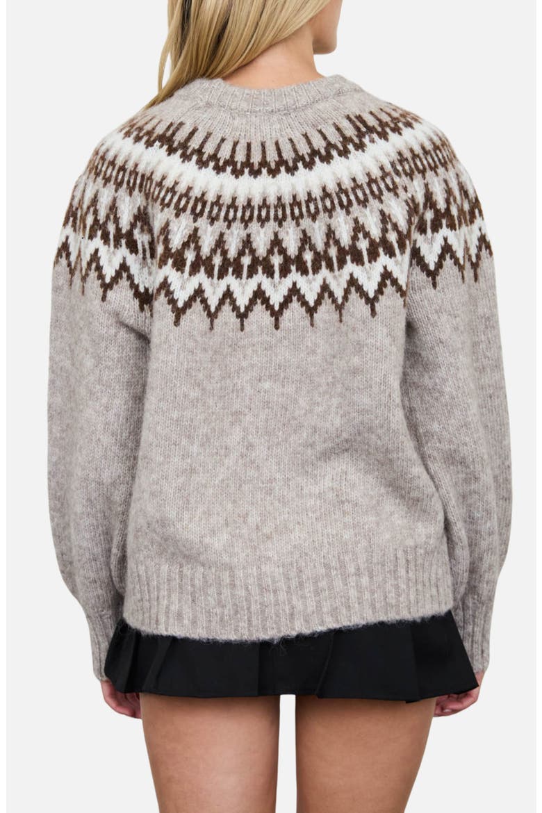 Fair Isle Yoke Crewneck Sweater, Alternate, color, OATMEAL MULTI