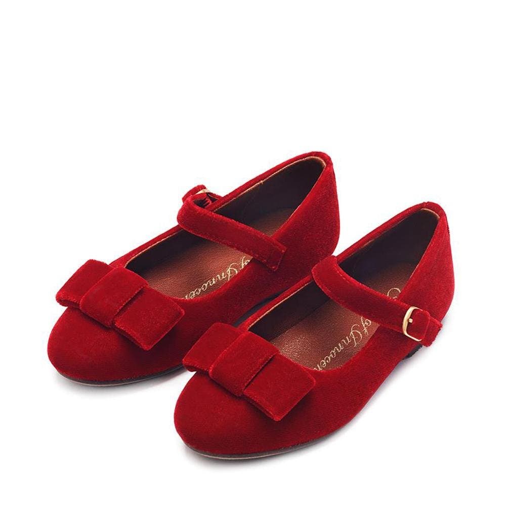 Ellen Velvet Bow Flats, Alternate, color, Red