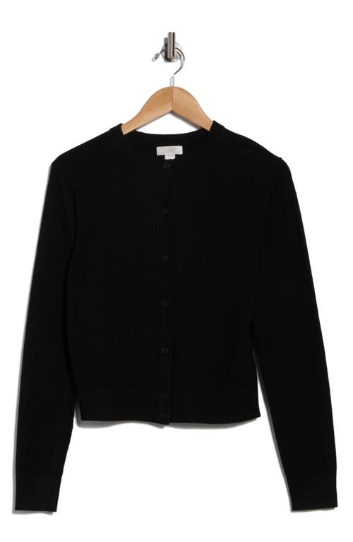 Nordstrom Rack Crewneck Crop Cardigan In Black