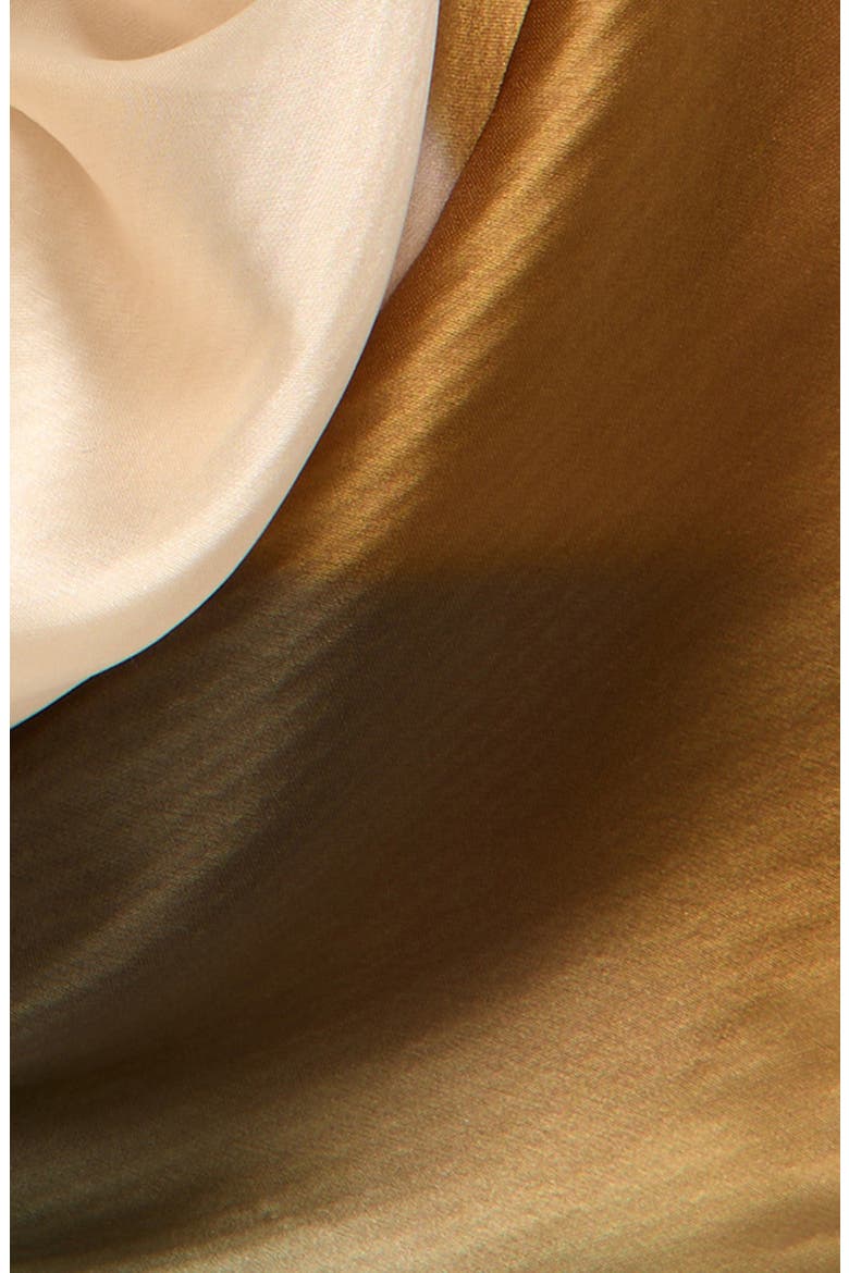 Pleated Satin Scarf, Alternate, color, RUST- OLIVE ARLETTA AURA
