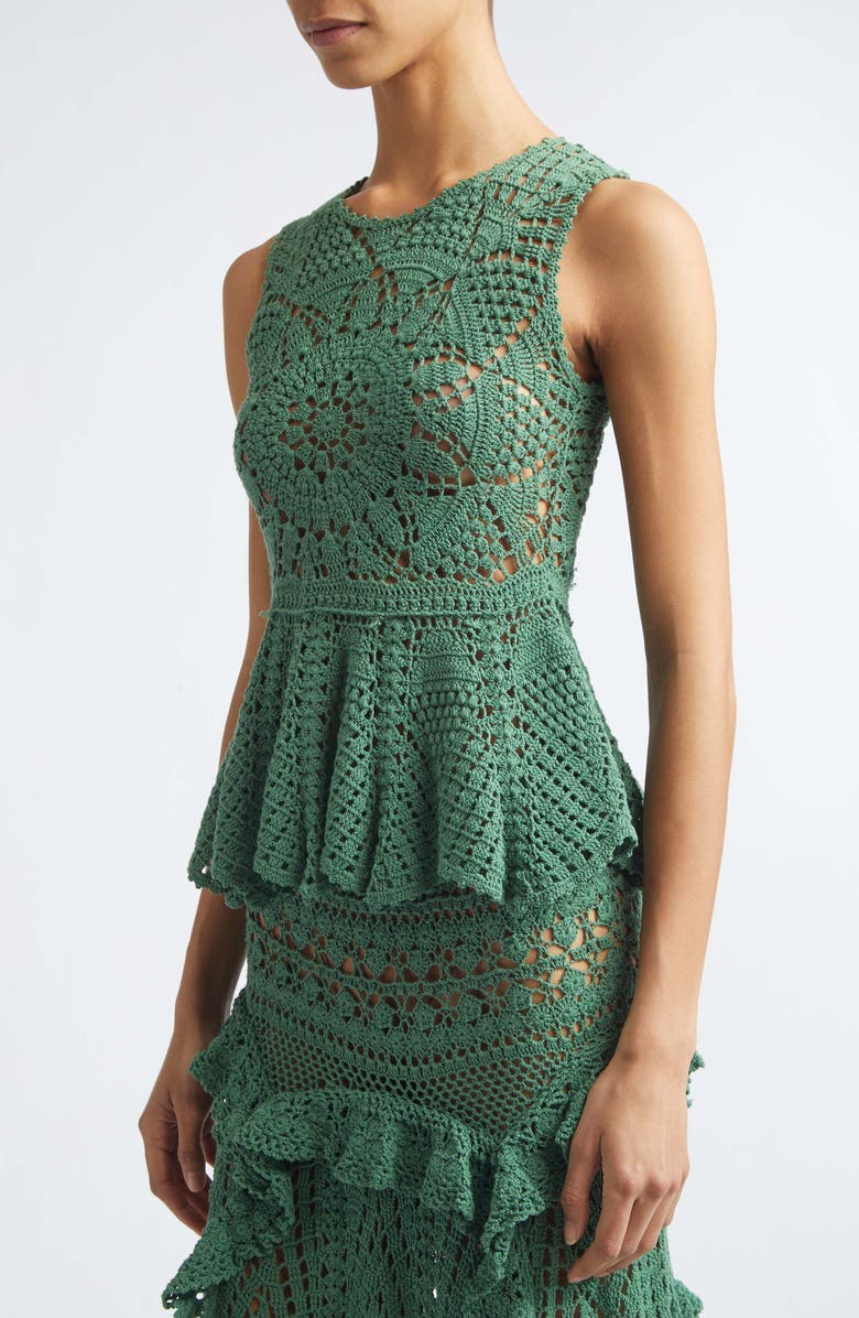 Ulla Johnson Cora Sleeveless Crochet Top, Alternate, color, Sea Glass