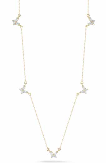CHLOE AND MADISON CZ Butterfly Station Necklace