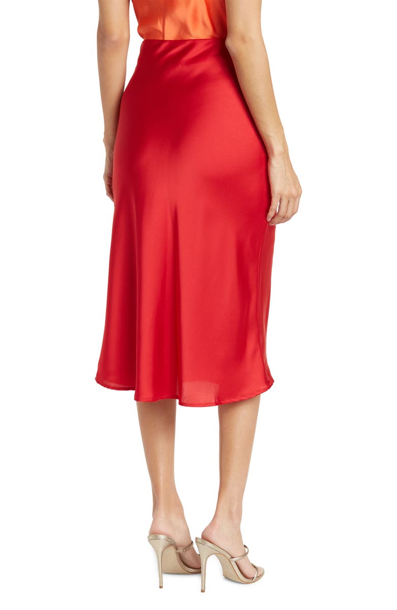 Satin Slit Midi Skirt