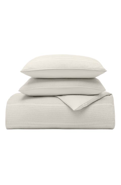 Waffle Weave Organic Cotton Duvet Cover & Sham Set