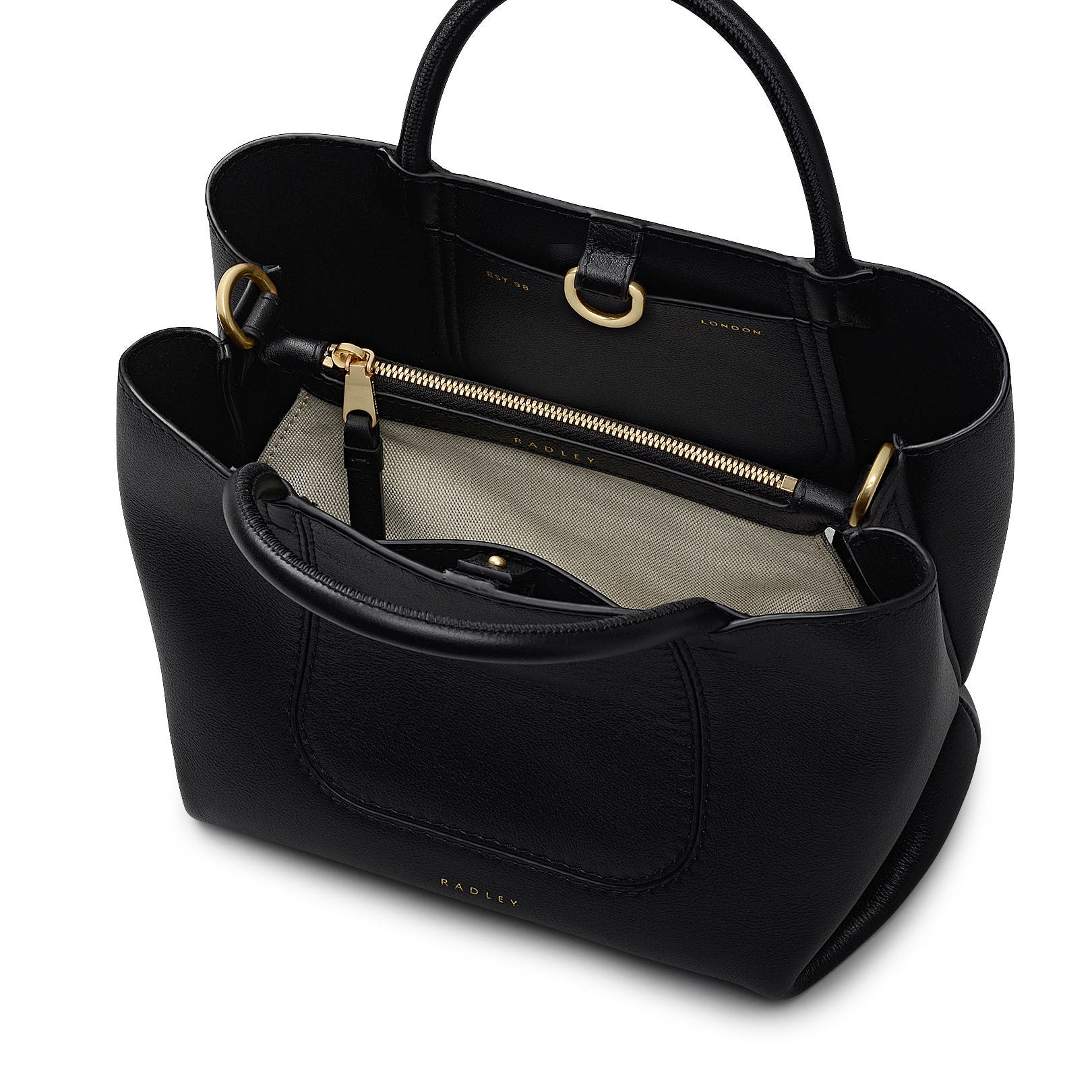 Radley The Compton Small Ziptop Satchel Bag, Alternate, color, Black