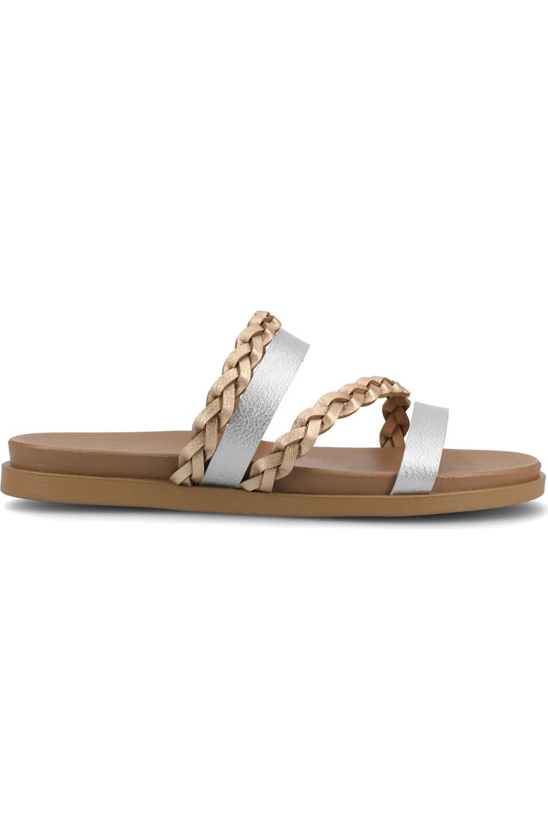 Journee Collection Colette Slide Sandal, Alternate, color, Silver
