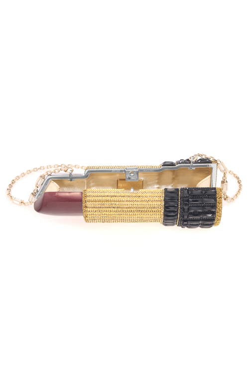 Judith Leiber Couture Lipstick Crystal Embellished Clutch In Blue