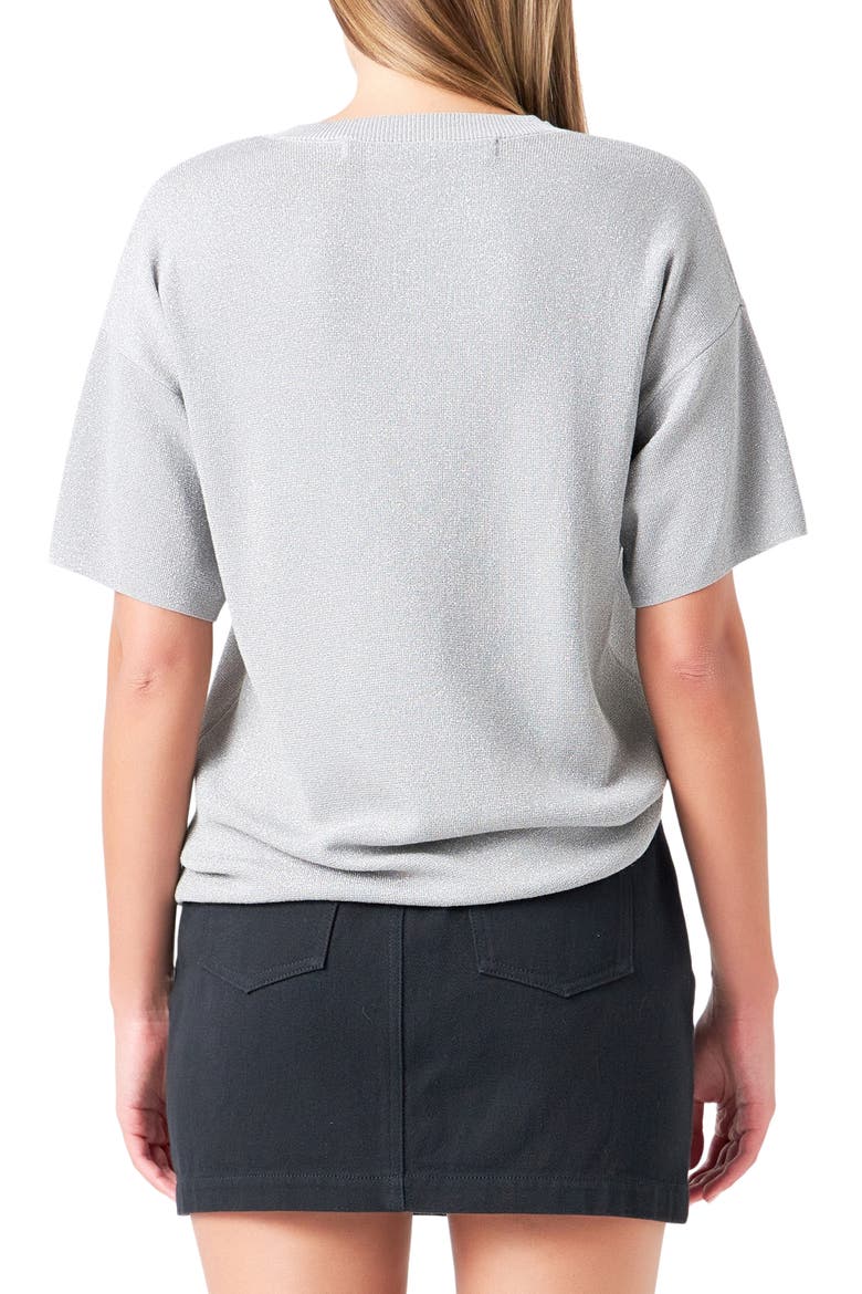 Metallic Knit Top, Alternate, color, GREY