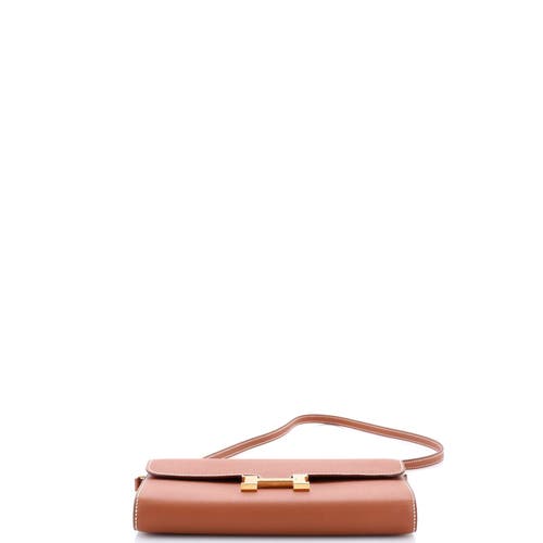 Pre-owned Hermes Hermes Constance To Go Wallet Evercolor In Brown
