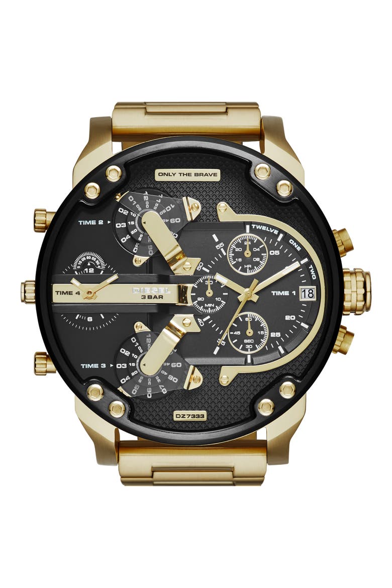 Mr. Daddy 2.0 Chronograph Bracelet Watch, 57mm, Main, color, GOLD