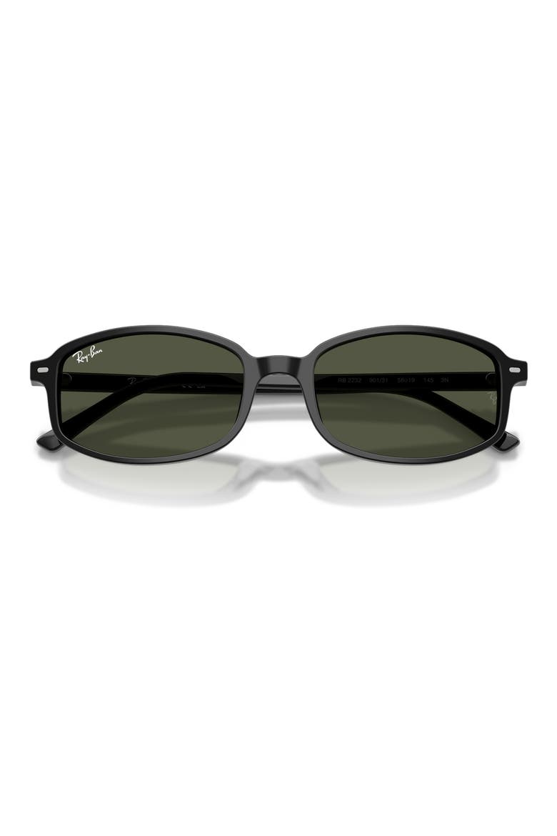 54mm Irregular Sunglasses, Alternate, color, BLACK / GREEN