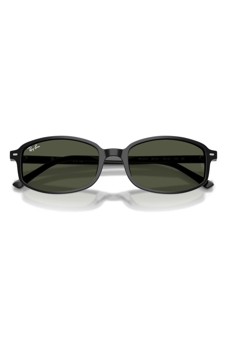 Ray-Ban 54mm Irregular Sunglasses, Alternate, color, Black / Green