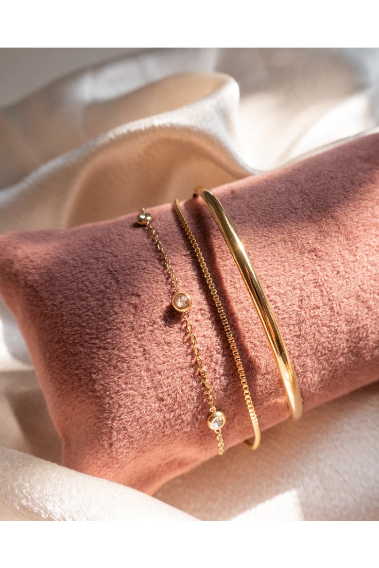 Anna Bezel Bracelet, Alternate, color, Gold