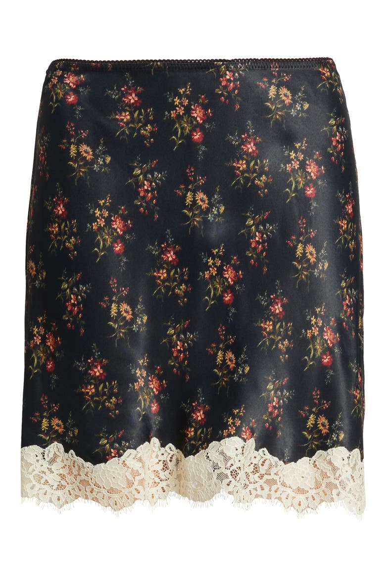 Giulietta Lace Trim Crepe Back Satin Miniskirt, Alternate, color, FLEUR DU PALAIS
