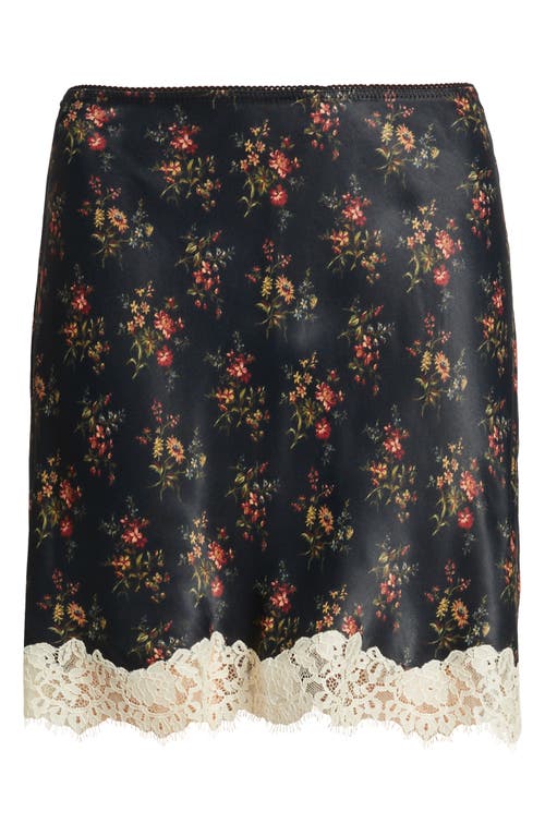 Doen Dôen Giulietta Lace Trim Crepe Back Satin Miniskirt In Multi