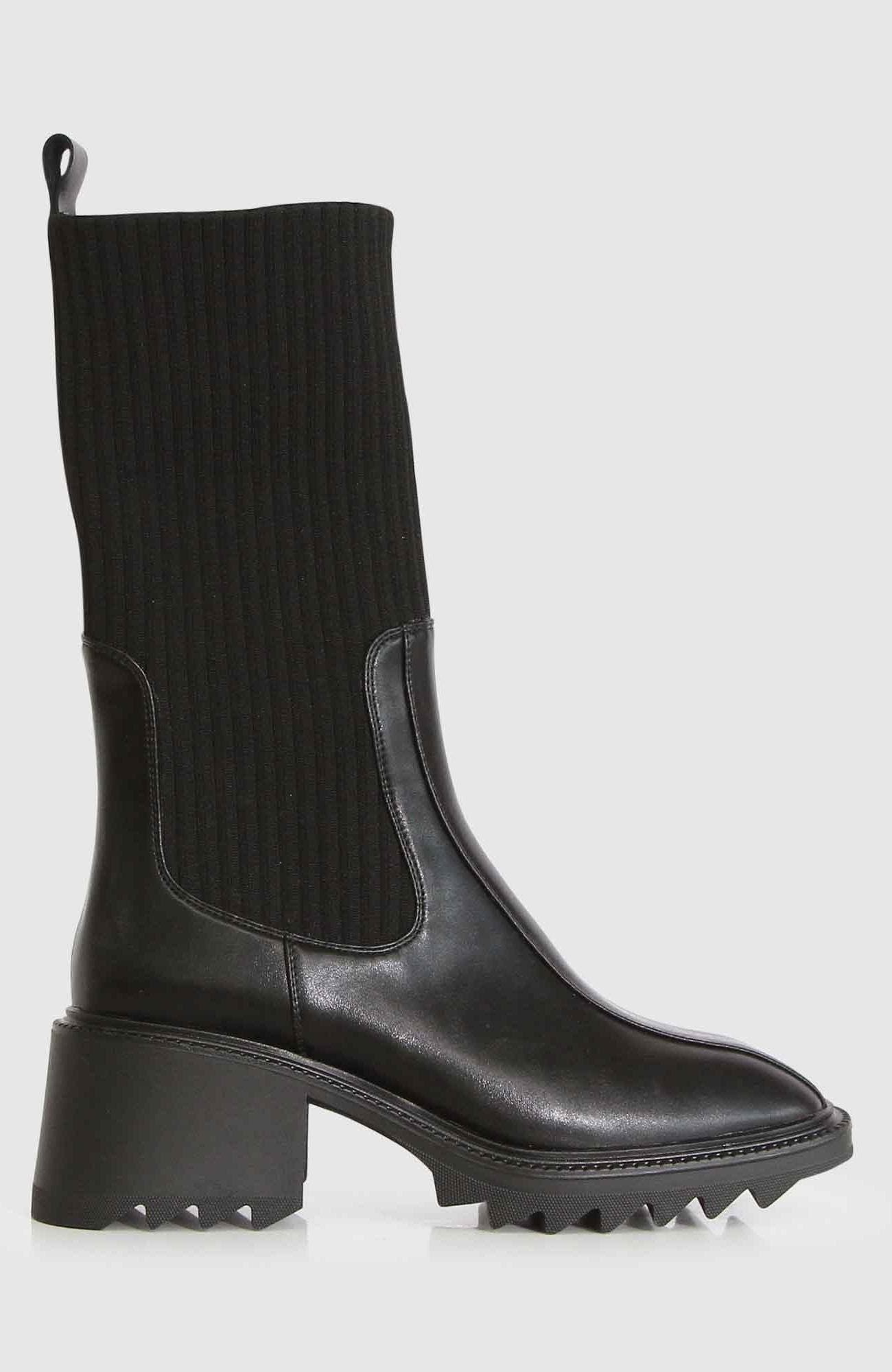 Belle & Bloom Perfect Illusion Knit Boot, Alternate, color, Black