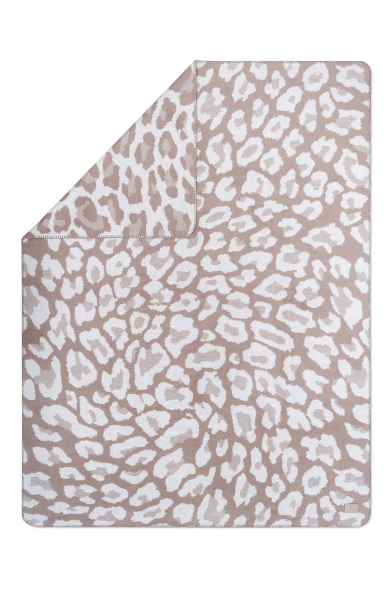 Leopard Print Throw Blanket, Alternate, color, BEIGE